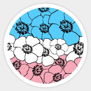 Trans Flowers Sticker